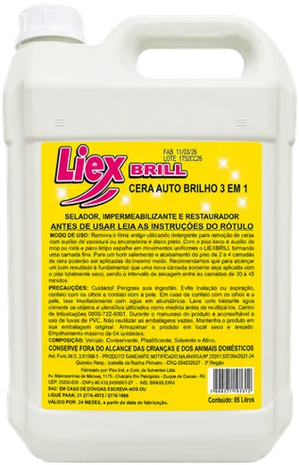 Embalagem do produto Cera 3 em 1 LIEXBRILL