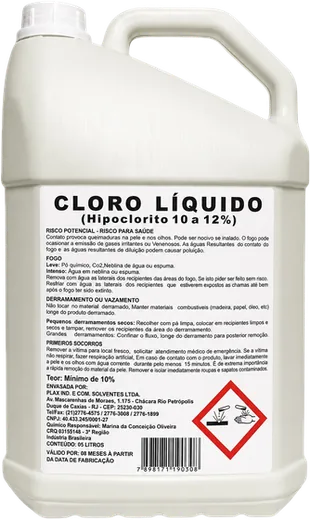 Embalagem do produto Cloro Puro PLAX 10 a 12%