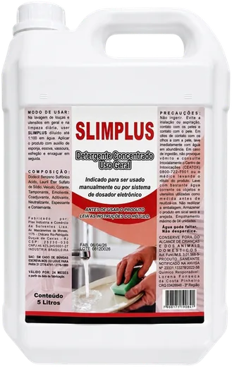 Embalagem do produto Detergente Concentrado Uso Geral Slimplus