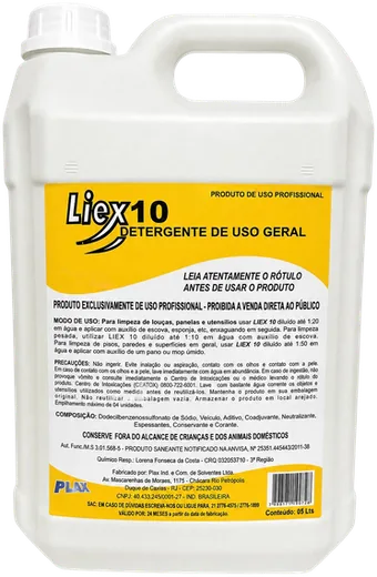 Embalagem do produto Detergente Concentrado LIEX 10