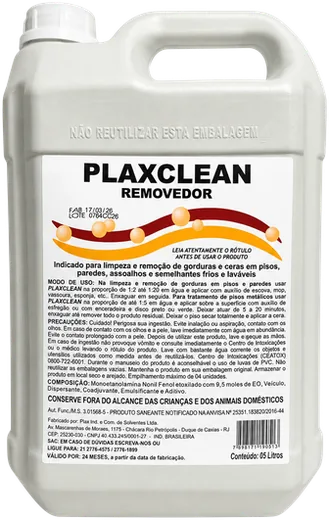 Embalagem do produto Removedor de Cera PLAXCLEAN